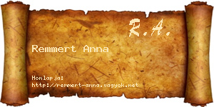 Remmert Anna névjegykártya